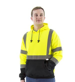 Bristol Logo - High Visibility Pullover Hoodie - Type R Class 3, Hi Vis Yellow