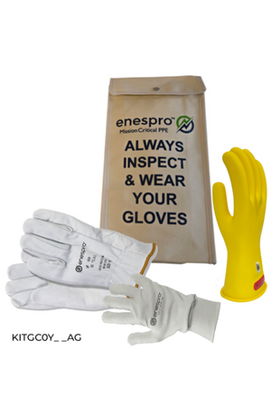 Enespro® Class 0 Voltage 11" Glove Kit With FR Liner Glove (Yellow)