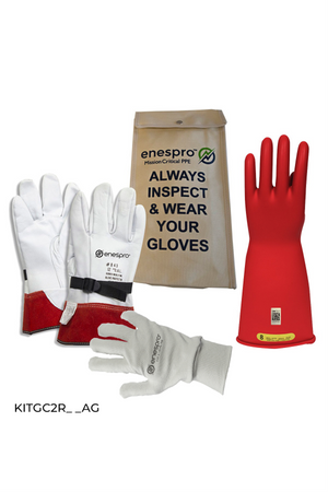 Enespro® Class 2 Voltage 14" Glove Kit With Red FR Liner Glove