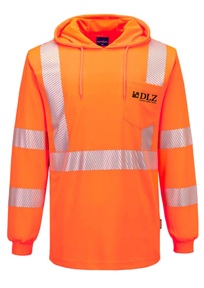DLZ Logo - L042 Hi-Vis Lightweight Hooded T-Shirt - Portwest