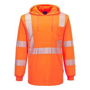 DLZ Logo - L042 Hi-Vis Lightweight Hooded T-Shirt - Portwest
