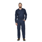 Man wearing a navy blue Bulwark FR outfit with a logo on a white background