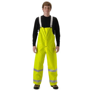 NASCO WorkChoice HiVis rain bib overalls in Fluorescent Yellow