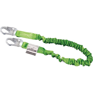 Miller Manyard II Single Leg Stretchable Shock-Absorbing Lanyard with Locking Snap Hooks