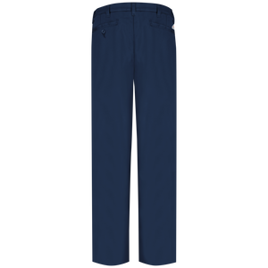 Back side of Navy blue Bulwark FR pants on a white background