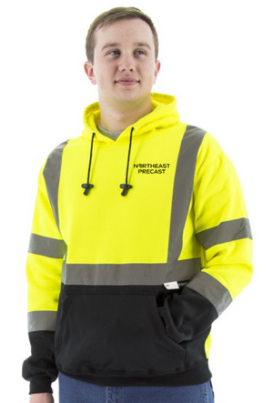 Northeast Precast Logo - High Visibility Pullover Hoodie - Type R Class 3, Hi Vis Yellow
