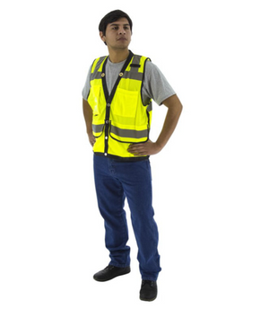 Bristol Logo - High Visibility Heavy Duty Mesh Safety Vest - Snap Close, Hi Vis Yellow