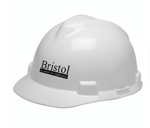 Bristol Logo - MSA V-Gard Ball Cap White w/Ratchet Suspension (Fast Trac) Qty 20