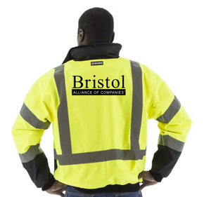 Bristol Logo - High Visibility Waterproof Jacket with Removable Fleece Liner, ANSI 3, R