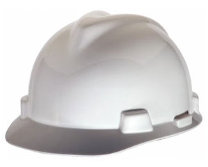 White Slotted Hard Hat with Ratchet Suspension
