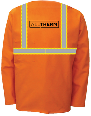 Alltherm Logo - Jacket -12 oz. FR Indura® Whipcord, 30 in. Long With Custom Hi-Vis Striping