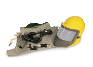 Bullard GVX respirator, Yellow / 28 in. nylon cape / Regular tube (GVXBT) + HC2400 heating/cooling