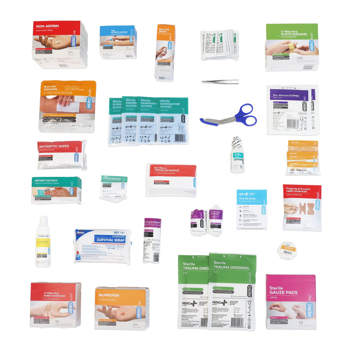 Aero Surefill 80 Series 2-shelf Class A first aid cabinet refill with medications