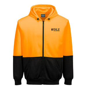 DLZ Logo - UB327 - Hi-Vis Two-Tone Zip Hoodie - Portwest