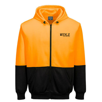 DLZ Logo - UB327 - Hi-Vis Two-Tone Zip Hoodie - Portwest