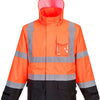 Hi-Vis Contrast Winter Bomber Jacket - Orange/Black