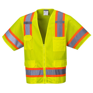 Aurora Hi-Vis Contrast Executive Vest Yellow