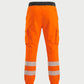 Vohl Hi Vis Jogger Pant – Safety Orange – SKU HV-JG-205, back view with elastic waistband and reflective lower leg bands | color:Safety Orange