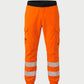 Vohl Hi Vis Jogger Pant – Safety Orange – SKU HV-JG-205, front view with reflective leg bands and elastic cuffs | color:Safety Orange
