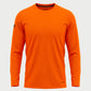 Vohl Hi Vis Long Sleeve T-Shirt – Safety Orange – SKU HV-LS-200, front view with crew neck and athletic fit | color:Safety Orange