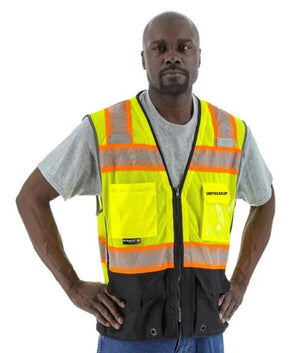 Smithgroup Logo Front and Back - Hi Vis Mesh Vest - ANSI 2, Chainsaw, Zipper