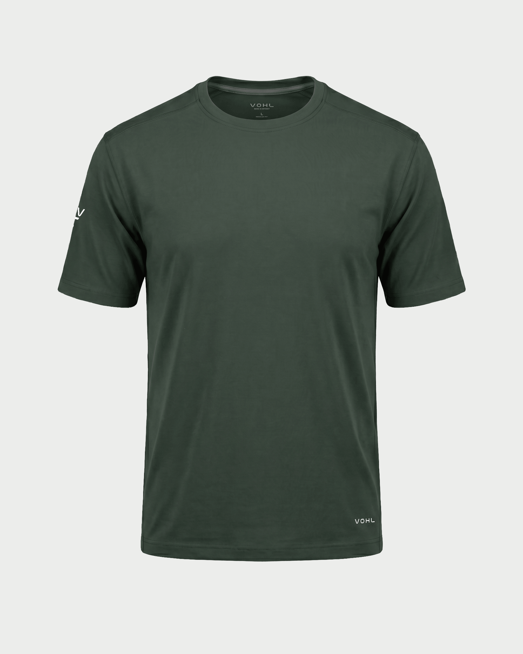 Men’s short sleeve crew neck T-shirt in Deep Forest Green, front view – SKU WW-BT-400 | color:Deep Forest Green