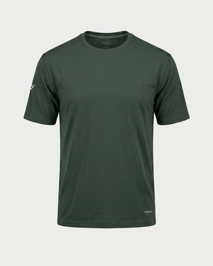 Men’s short sleeve crew neck T-shirt in Deep Forest Green, front view – SKU WW-BT-400 | color:Deep Forest Green
