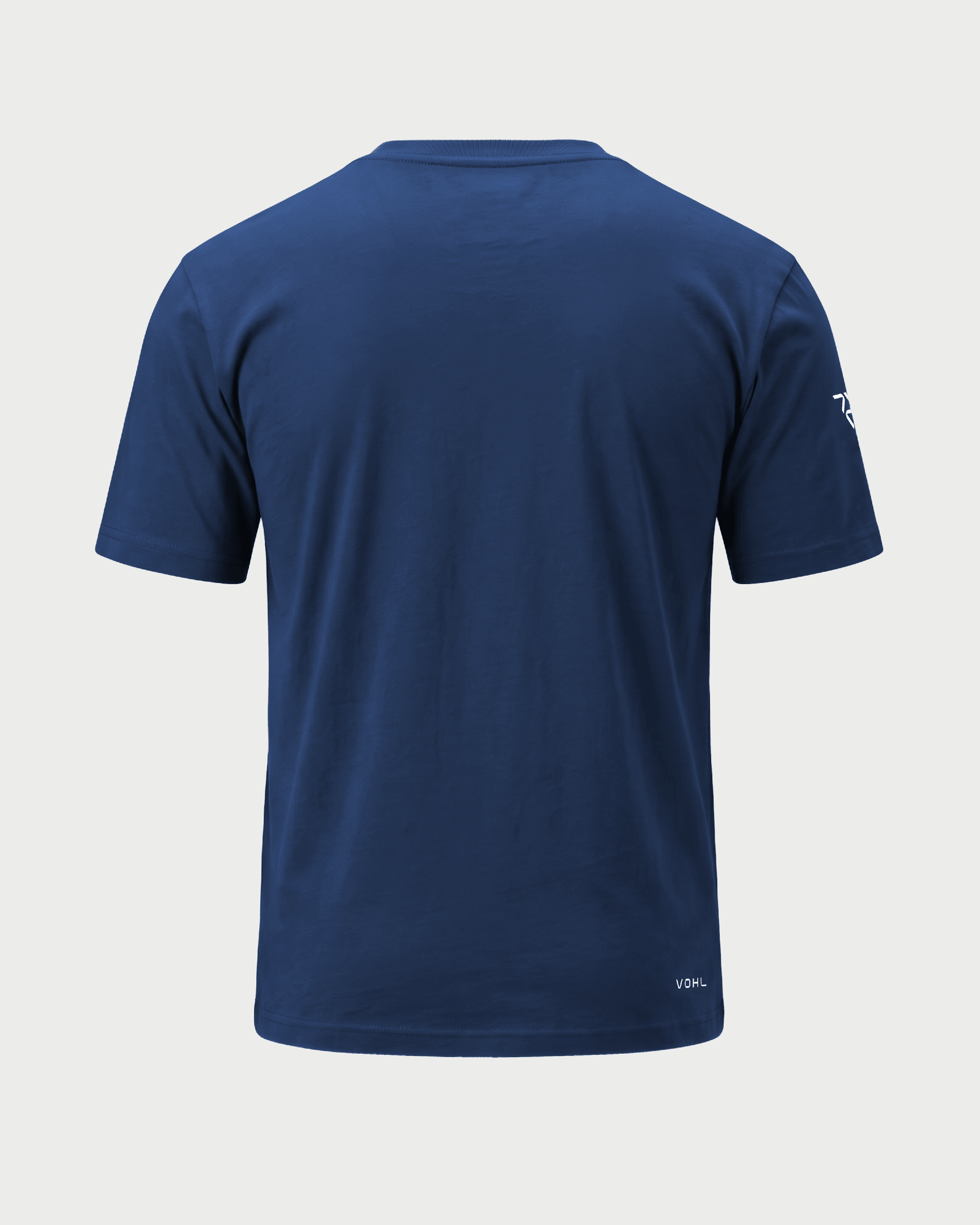 Men’s short sleeve crew neck T-shirt in Detroit Blue, back view – SKU WW-BT-600 | color:Detroit Blue