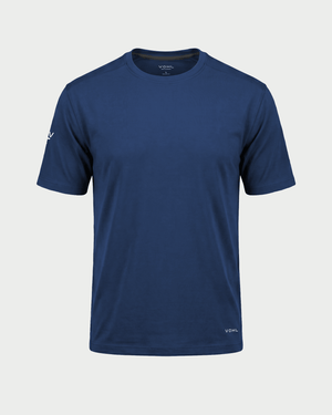 Men’s short sleeve crew neck T-shirt in Detroit Blue, front view – SKU WW-BT-600 | color:Detroit Blue