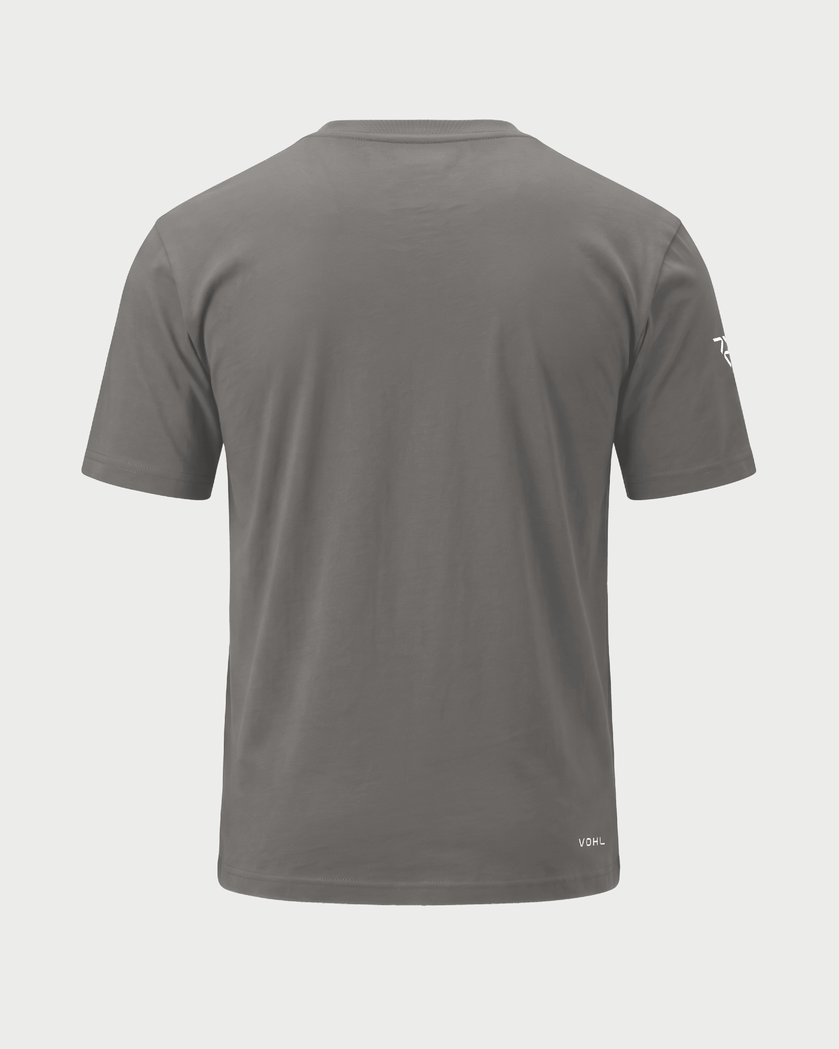 Men’s short sleeve crew neck T-shirt in Pewter, back view – SKU WW-BT-700 | color:Pewter