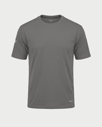 Men’s short sleeve crew neck T-shirt in Pewter, front view – SKU WW-BT-700 | color:Pewter