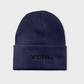 Vohl Beanie in Detroit Blue, back view with black embroidered VOHL wordmark - SKU AC-BN-600-OS | color:Detroit Blue