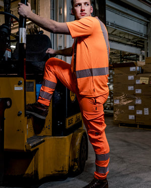 Vohl Hi Vis Jogger Pant – Safety Orange – SKU HV-JG-205, lifestyle | color:Safety Orange