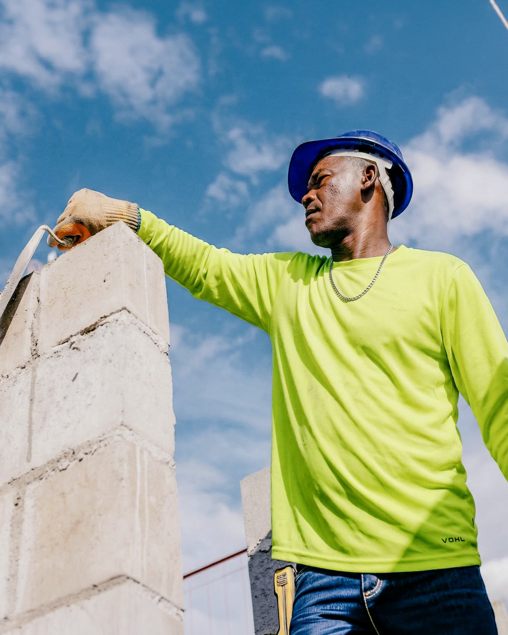 Vohl Hi Vis Long Sleeve T-Shirt – Safety Yellow – SKU HV-LS-100, lifestyle | color:Safety Yellow