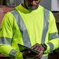 Vohl Hi Vis Long Sleeve Reflective T-Shirt – Safety Yellow – SKU HV-LS-105, Lifestyle crop | color:Safety Yellow