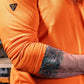 Vohl Hi Vis Long Sleeve T-Shirt – Safety Orange – SKU HV-LS-200, lifestyle close-up | color:Safety Orange