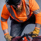 Vohl Hi Vis Long Sleeve Reflective T-Shirt – Safety Orange – SKU HV-LS-205, Lifestyle 01 | color:Safety Orange
