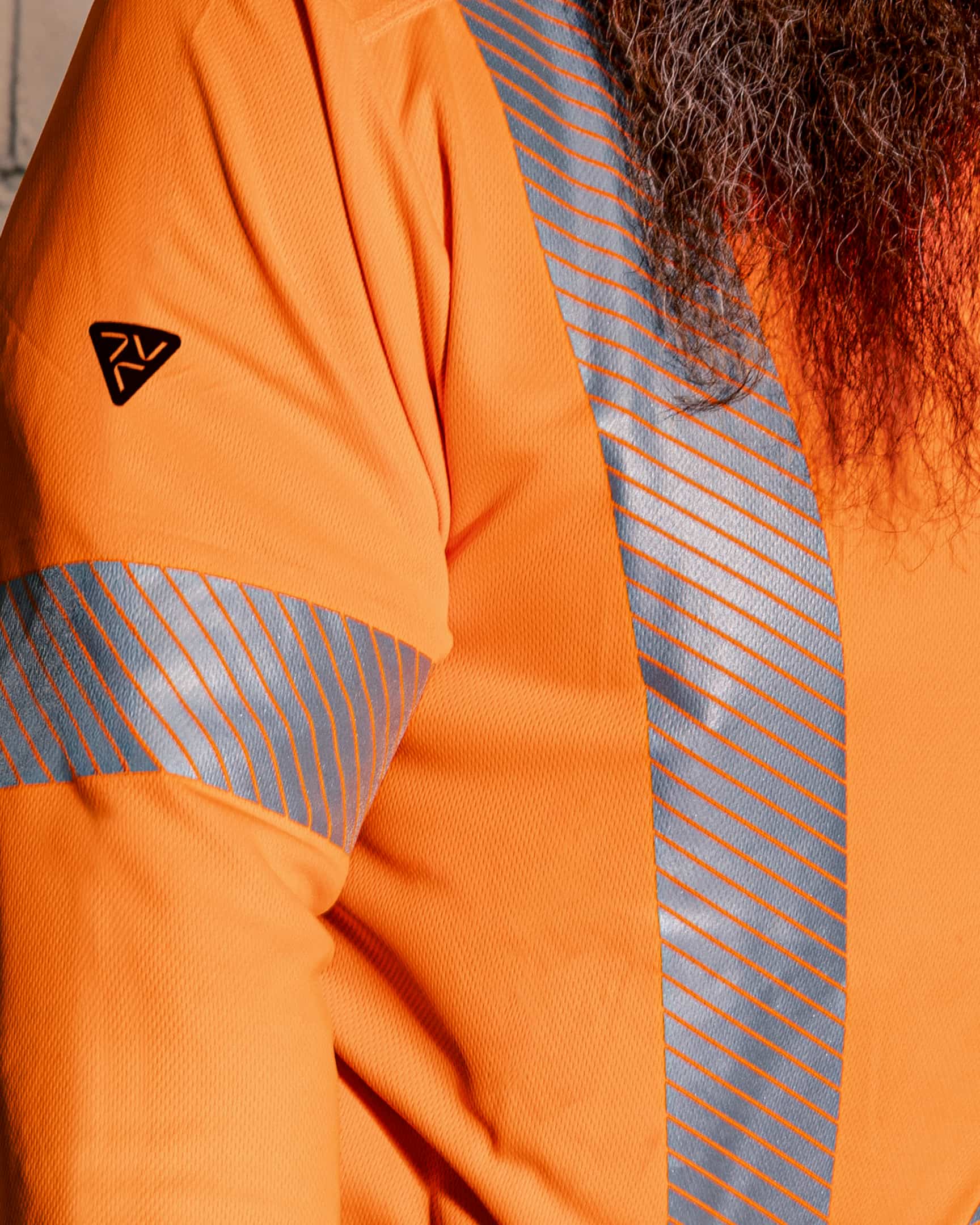 Vohl Hi Vis Long Sleeve Reflective T-Shirt – Safety Orange – SKU HV-LS-205, Lifestyle Closeup | color:Safety Orange