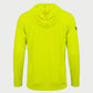 Vohl Hi Vis Long Sun Hoody – Safety Yellow – SKU HV-SH-100, back view with hood and extended sun protection coverage | color:Safety Yellow