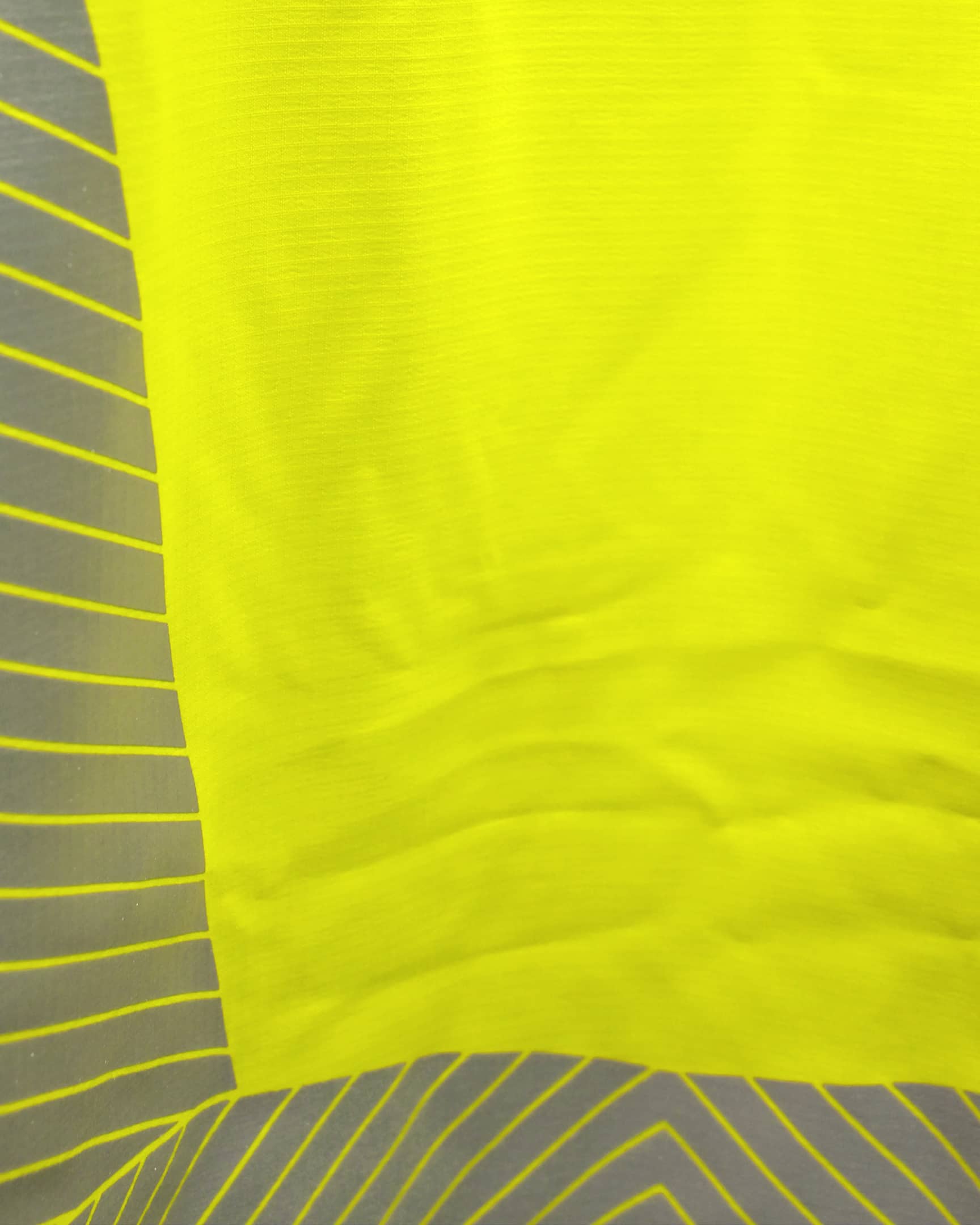 Vohl Hi Vis Waterproof Shell Jacket - Safety Yellow - SKU HV-SJ-105, waterproof ripstop fabric close-up with reflective print detail | color:Safety Yellow