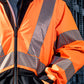 Vohl Hi Vis Waterproof Shell Jacket – Safety Orange – SKU HV-SJ-205, lifestyle closeup| color:Safety Orange