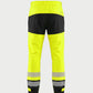 Vohl Hi Vis Waterproof Shell Pant - Safety Yellow - SKU HV-SP-105, back view with reflective calf bands and Black seat panel | color: Safety Yellow