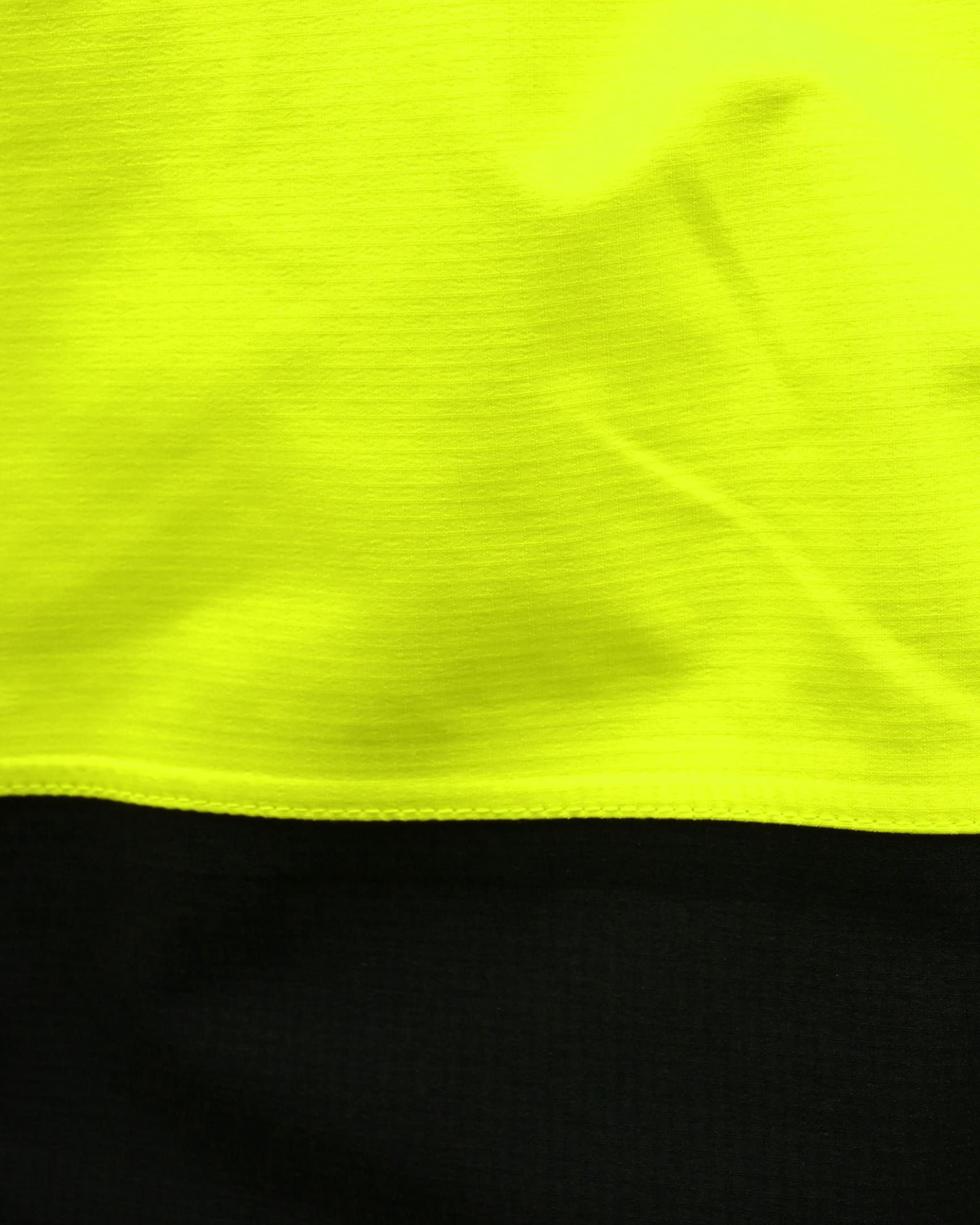 Vohl Hi Vis Waterproof Shell Pant - Safety Yellow - SKU HV-SP-105, waterproof ripstop fabric close-up | color: Safety Yellow