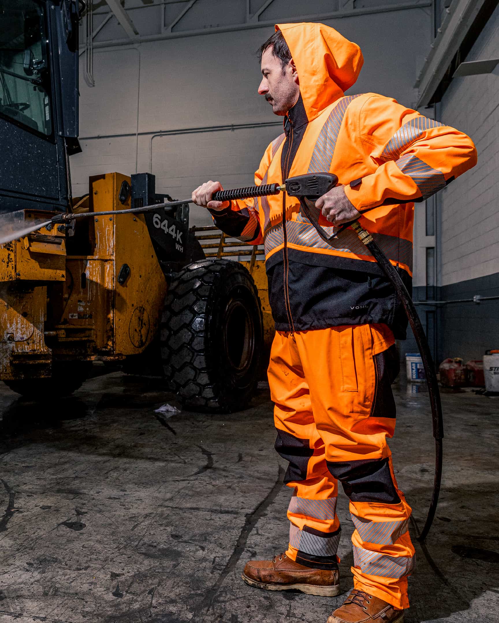 Vohl Hi Vis Waterproof Shell Pant – Safety Orange – SKU HV-SP-205, lifestyle | color:Safety Orange