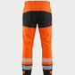 Vohl Hi Vis Waterproof Shell Pant - Safety Orange - SKU HV-SP-205, back view with reflective calf bands and Black seat panel | color: Safety Orange