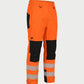 Vohl Hi Vis Waterproof Shell Pant - Safety Orange - SKU HV-SP-205, angled front view with reinforced knee panels and reflective striping | color: Safety Orange