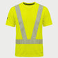 Vohl Hi Vis Short Sleeve Reflective T-Shirt – Safety Yellow – SKU HV-SS-105, front view with segmented reflective tape and crew neck | color:Safety Yellow