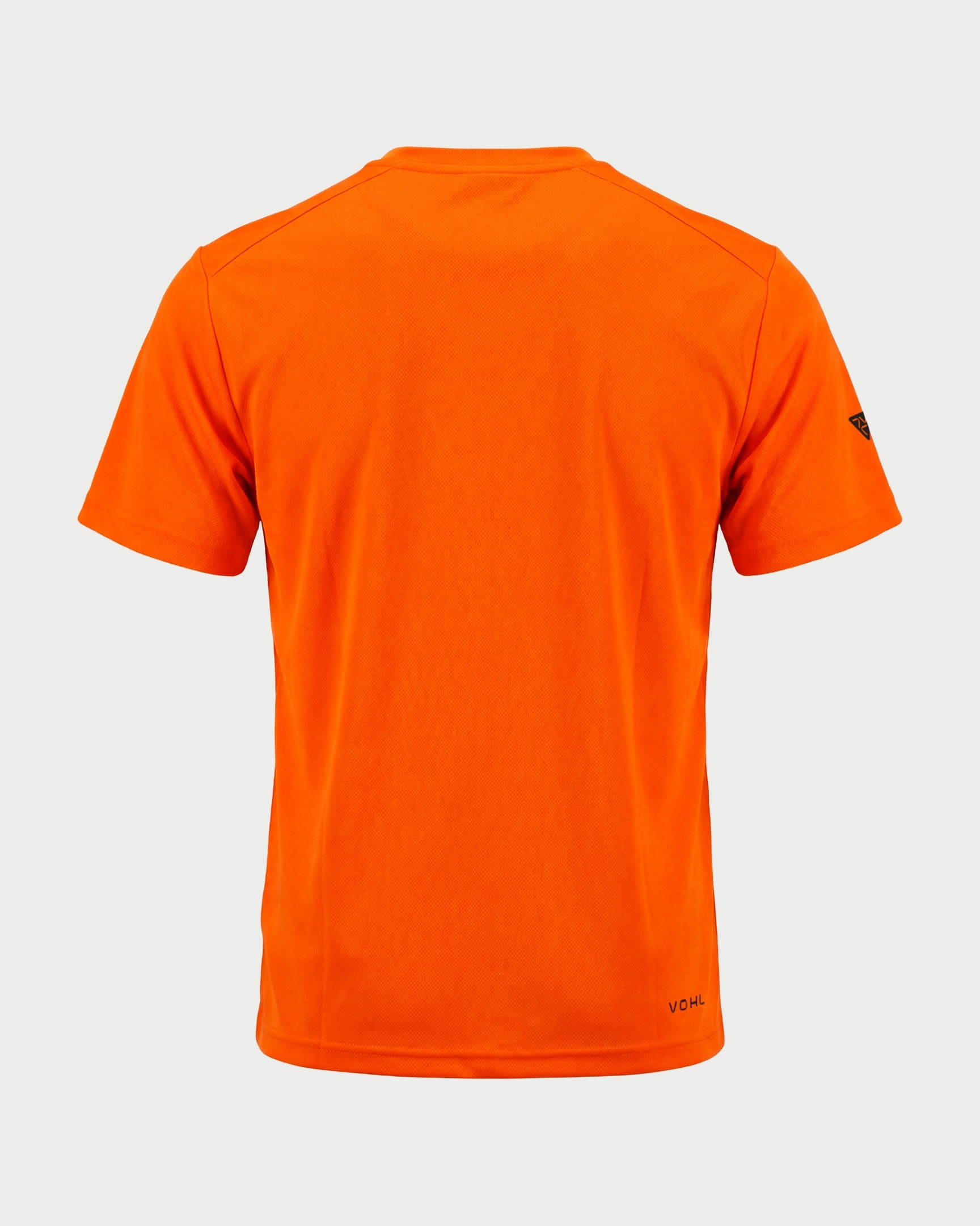 Vohl Hi Vis Short Sleeve T-Shirt – Safety Orange – SKU HV-SS-200, back view with short sleeve coverage | color:Safety Orange