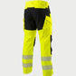 Vohl Hi Vis Utility Pant – Safety Yellow – SKU HV-UP-105, angled back view with Cordura reinforced seat panel and reflective detailing | color:Safety Yellow