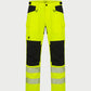 Vohl Hi Vis Utility Pant – Safety Yellow – SKU HV-UP-105, front view with Cordura reinforced knee panels and reflective leg bands | color:Safety Yellow